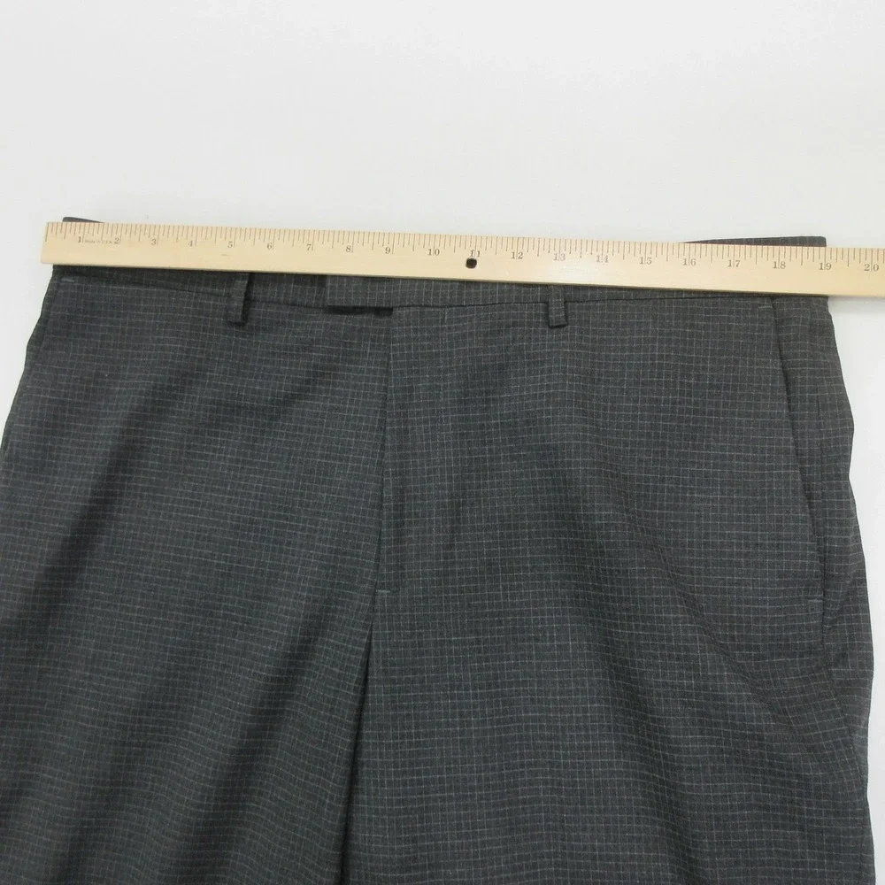 Banana Republic Men's Pants 36x30 Slim Fit Gray Windowpane Check Dress Pants New